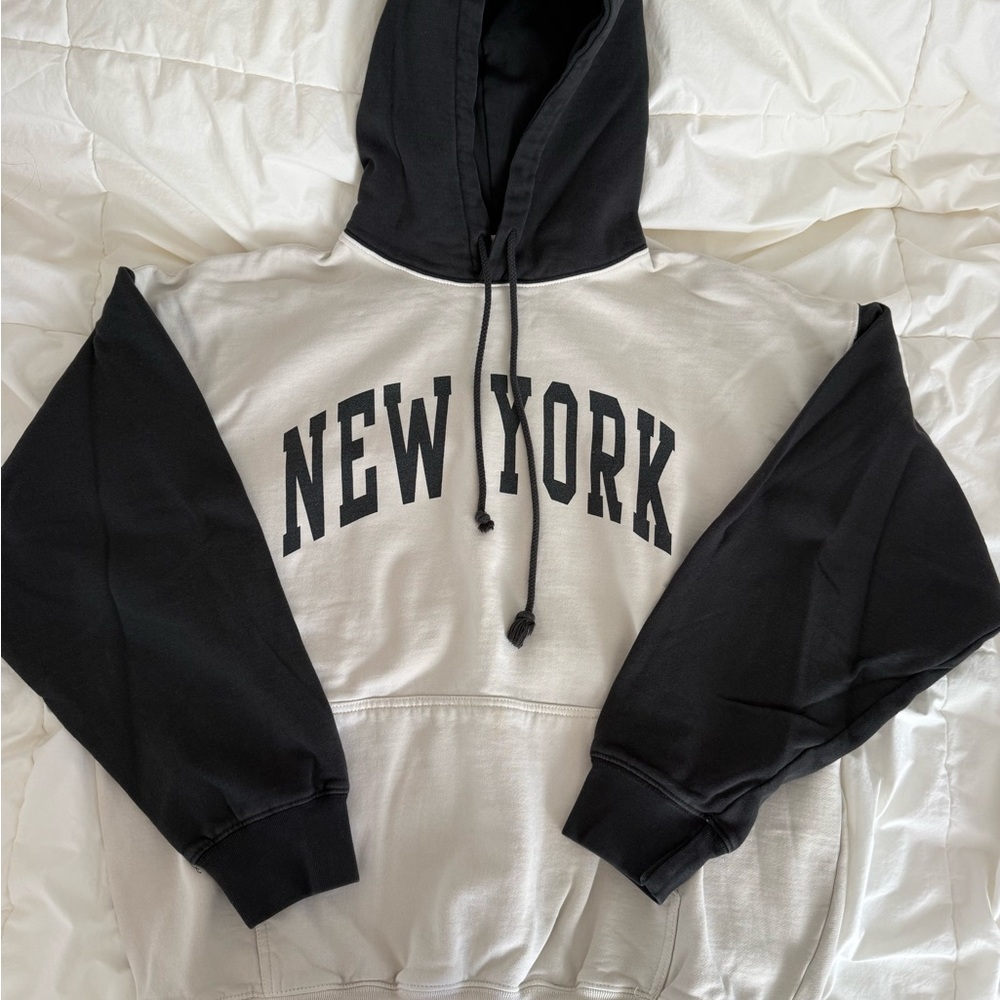 Black and White New York John Galt/Brandy Melville Hoodie